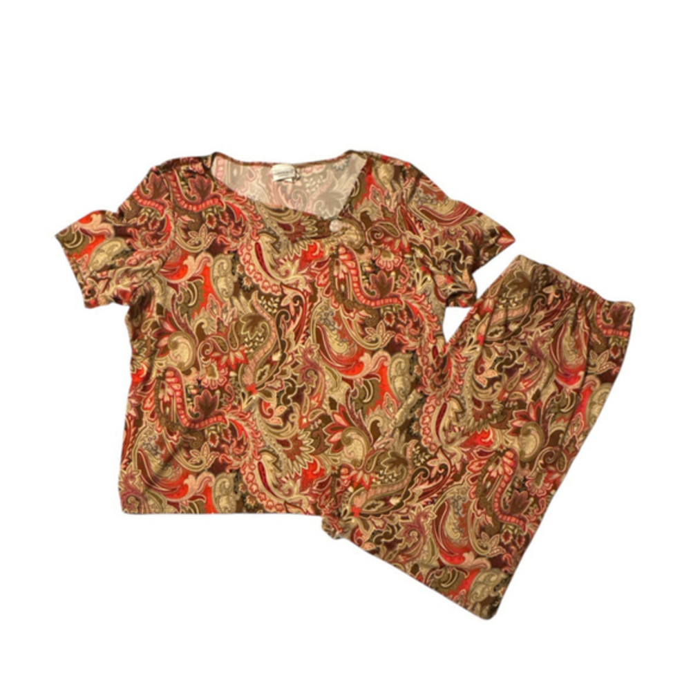 Vintage Fashion Bug 2 pc set Skirt & Blouse Size 2X Fairy Grunge Paisley Stretch